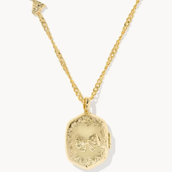 NWT Kendra Scott x LoveShackFancy Daphne Gold Locket Necklace Sold Out Style!! - Picture 3 of 7